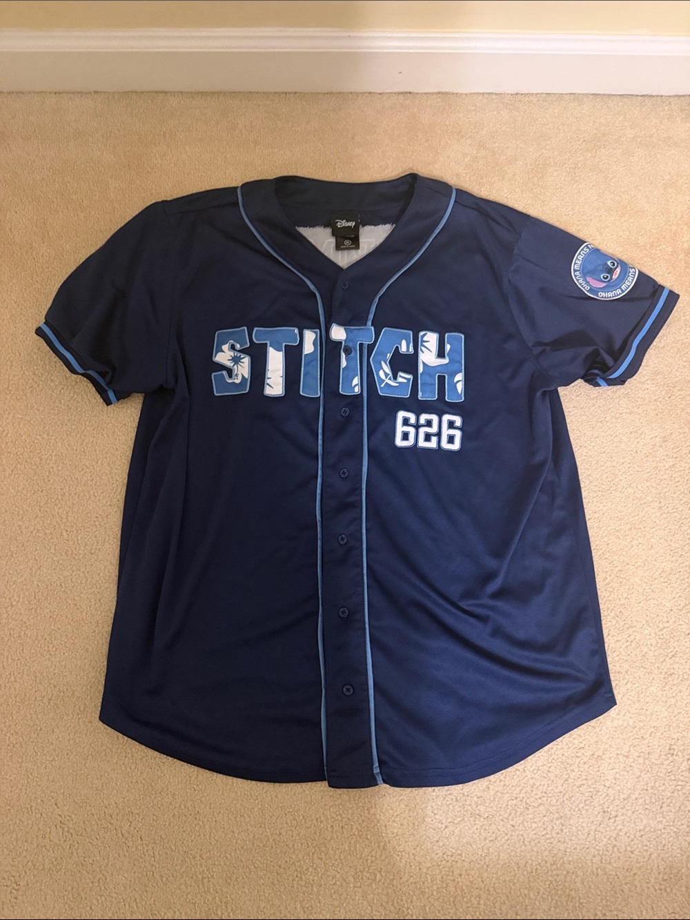 Disney Stitch Navy Blue Baseball Jersey